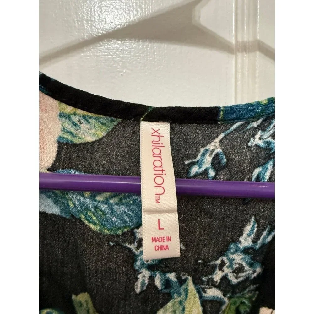 Xhilaration women size, large floral long sleeve dress - Picture 5 of 9